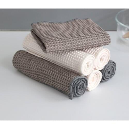 2pcs Anti-grease Wiping Rags Kitchen Efficient Super Absorbent Microfiber Cleaning Cloth Home Washing Dish Cleaning Towel