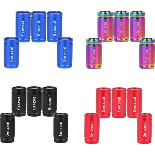 Senzeal 5x Aluminum Alloy Valve Caps Round Tyre Wheel Car Bike Motorbike Dust Caps Black Blue Red Colorful valve caps
