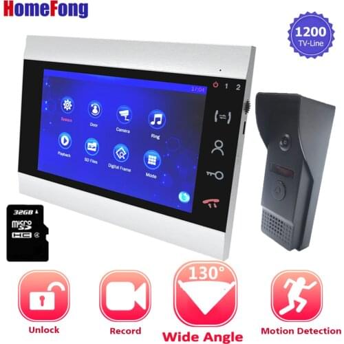 【Wide Angle】Homefong Video Doorbell with Screen 7 Inch Video Door Phone 130 Degree Record Motion Detection Home Intercom
