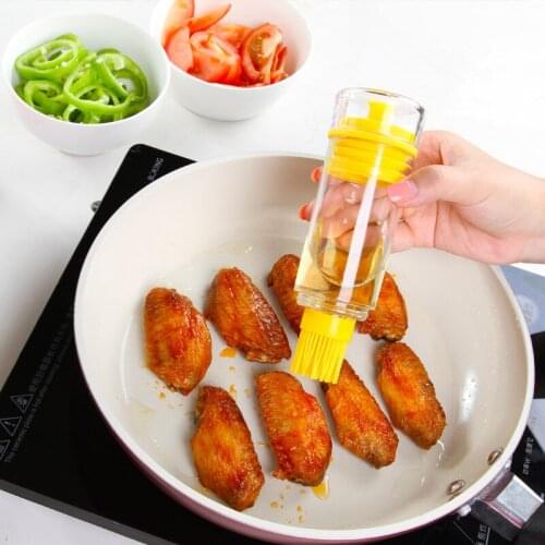 Silicone Bolosy Oil Brush Bottle Brush 2 in 1 Bottle Kitchen Tool Baking Basting Barbecue Oil Brush Bottle Kitchen Accessories