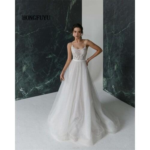 Свадебное платье 2021 A-Line Beach Wedding Dresses Summer Boho Bride Dress Backless Appliques Tulle Wedding Gowns Plus Size