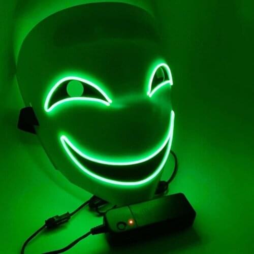 Halloween Mask LED Demon Face Masks Anime Figure Cosplay Dance Party Easter Christmas Stage Performance Decoration