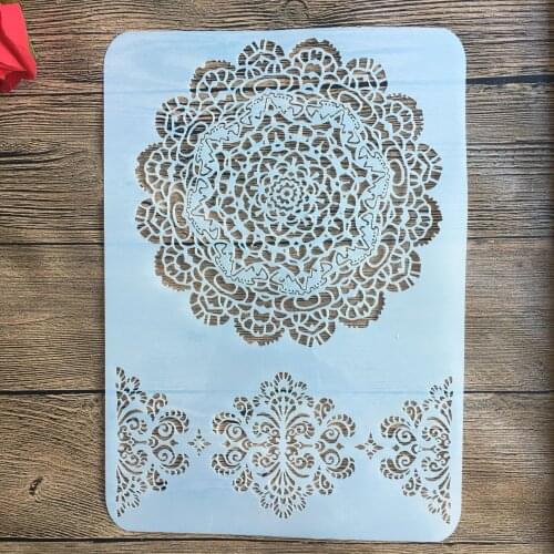 A4 29 * 21cm Mandala DIY Stencils Wall Painting Scrapbook Coloring Embossing Album Decorative Paper Card Template,fabric, wall