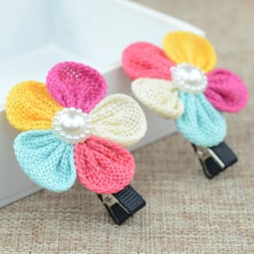 2PCS Cute Braid Flower Cartoon Hairpin Baby Girls Kids Hair Clips Pins Bows Barrette Accessories For Children Clip Hairclip Hea
