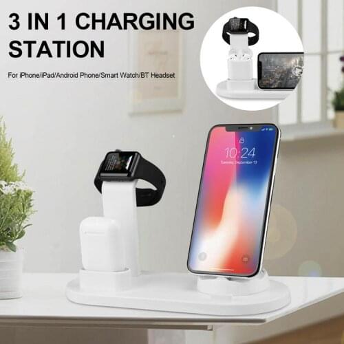 3 In 1 Mobile Phone Charger Wireless Charging Stand for iPhone Apple Watch Airpods Headset Samsung Sony Charging Holder 3-in-1