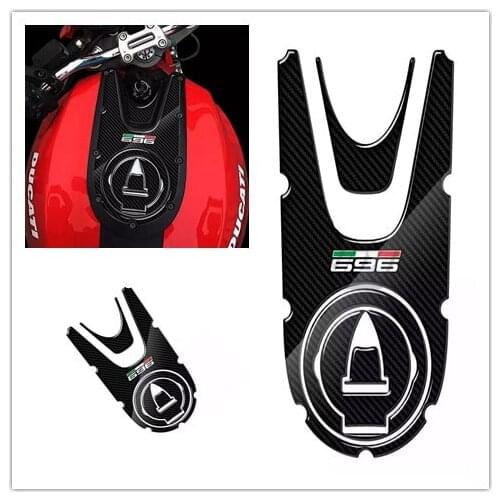 3D Motorcycle Tank Pad Protection Fuel Cap Compatible Case for Ducati MONSTER 696 2008-2014 2009 2010 2011 2012 2013 Carbon-look