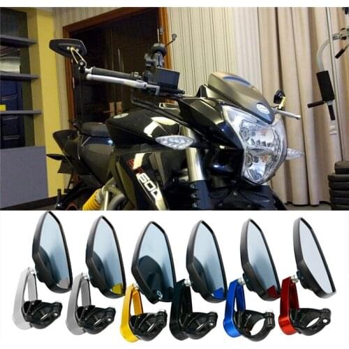 7/8" 22mm Universal Motorcycle Aluminum Handle Bar End Side Rearview Mirrors For ninja 250 300 400 ex250 ex300 ex400