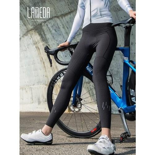 LAMEDA Women Anti-shock Cycling Mountain Bike Trousers Mtb Shorts Road Racing Bicycle Pants High Waist Elastic Reflective
