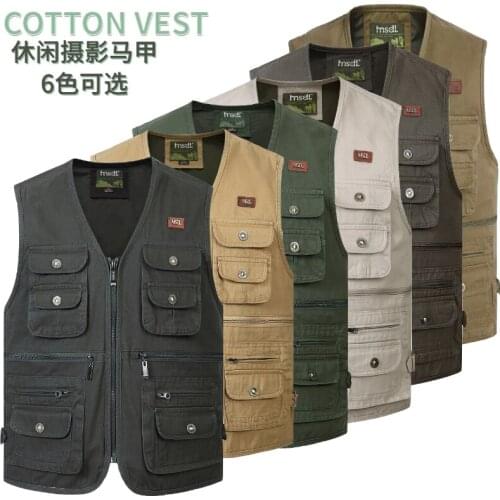 Plus Size S-4XL Tactical Masculine Waistcoat Male Multi Pocket Unloading Sleeveless Vest Photographer Reporter Summer Jacket