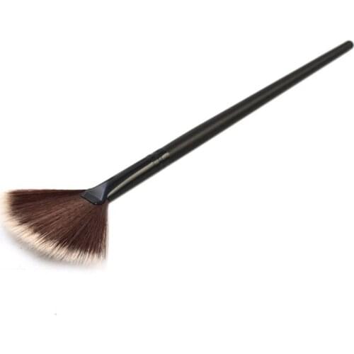 1PCS Professional Makeup Brushes With Natural Hair Fan Brush Portable Slim Beauty Black pinceis de maquiagem profissional