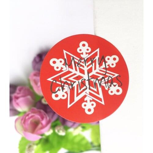 3.5cm Round White Snowflake Stickers DIY Merry Christmas Gift Packing Labels Gift Box/Bags Paper New Year Stickers