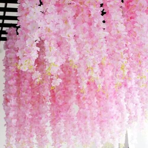 30cm/60cm/90cm/120cm Artificial Flower String Encryption Hydrangea Wisteria Vine for Wedding Centerpieces Decorations 100pcs lot