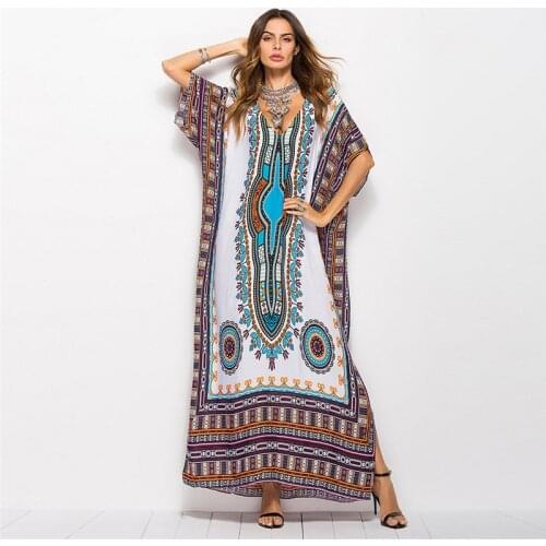 African Dresses for Women Dashiki African Print Dress Tribal Ethnic Fashion Ladies Clothes Casual Sexy Beach Dress Robe