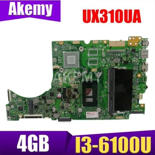 Akemy New mainboard for ASUS UX310UQK UX310UQ UX310UVK UX310UV UX410UQK UX310UA UX310UAK UX410UA Laptop motherboard 4G/I3-6100U