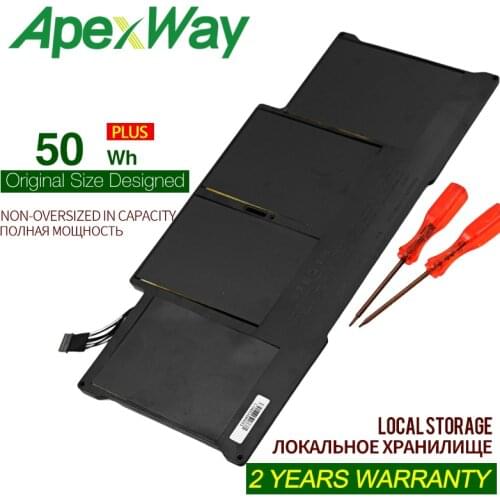 ApexWay 7.4V 50Wh for macbook air 13 "model a1369 mid 2011, a1466 a1405 battery 020-7379-a mc965 mc966 md231 md232 2012 year
