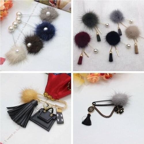 Promotions Brooches 1.90 New Chuzzle Brooches Pin Women Gifts Wool Pearl Pins Jewelry Clothing Gifts Girls Bijoux Br936-02
