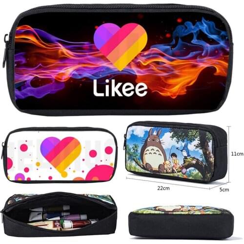 Russia Likee Video App Pencil Case for Girls School Stationery 3D Printed Likee Cosmetic Bag Women Makeup Box Storage Pouch Bag