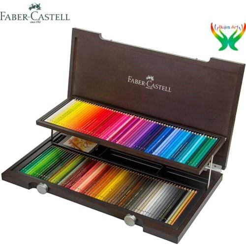 Faber-Castell Wooden Box Painting Set, Oily Pencils, Tone Pen,120 Color Set, Student Supplies, Beginner Art Set, Gifts