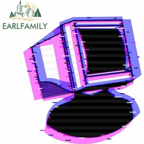 EARLFAMILY 13cm x 12.1cm for Glitchy Tv Head Car Stickers Waterproof Motorcycle Helmet Camper Snowboard Vinyl Material Decal