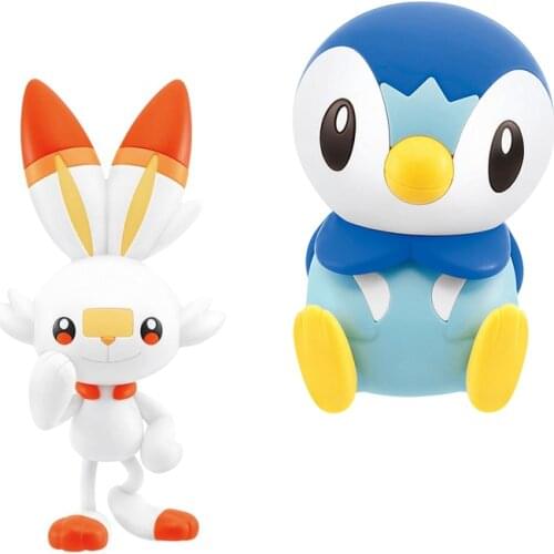 Tomy Pokemon Action Figure Simple Assembly Scorbunny Piplup Limited Rare Model Toy