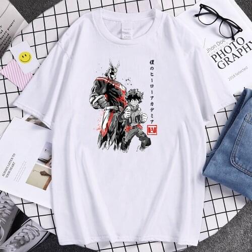 My Hero Academia Japanese Anime All Might T Shirt Brand Loose Summer Printed T Shirts Top Men Cool Hip Hop Short Sleeve Tshirt