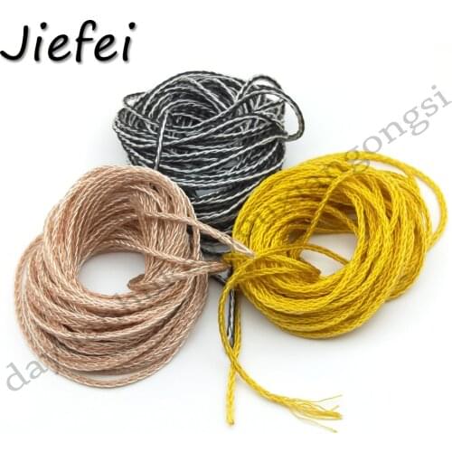 HIFI Headphone Cables Plated Silver Single Crystal Copper Audio Stereo DIY Earphone Wires 8 Shares 8 Core DIY Cable