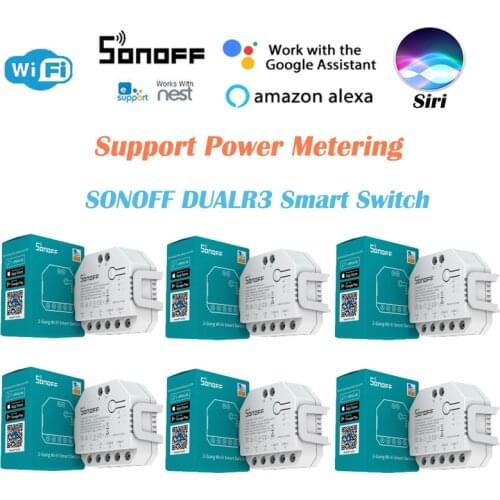 SONOFF DUALR3 3 Mode Wifi Mini Smart Switch 2 Way Power Monitor Timer Home Automation Support eWeLink Alexa Google Home Siri
