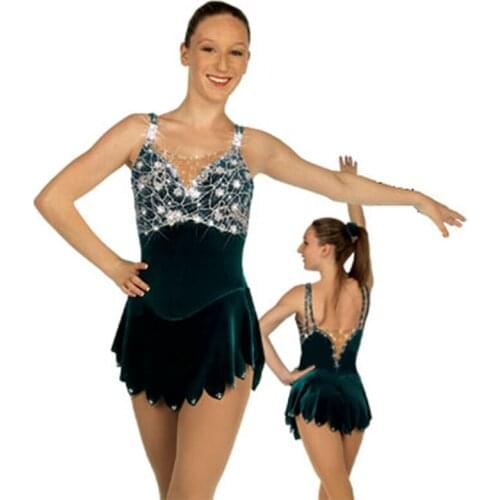 New Figure Ice Skating Baton Twirling Dress Costume Adult and Girls Performance Wear Custom Ice Skating Clothing Custom