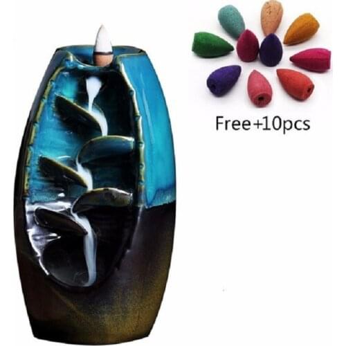 Backflow Waterfall Smoke Incense Burner Smell Removing Dehumidification Mental Curative Effect Incense Holder Incense Holder