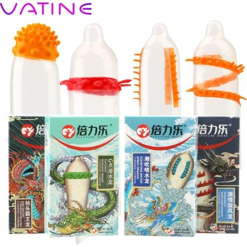 VATINE 3 Pcs/Box Thorny Condom Sex Toys for Men G-spot Vaginal Stimulation Latex Condom