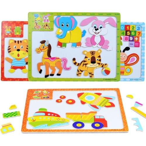 Wooden Children Toys for 3-7 Years Old 3D Magnetic Puzzle Toys Early Childhood Educational Wooden Puzzle Toys