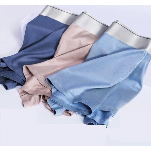 Mens Underwear Cotton Boxers Man Breathable Silk Panties Solid Shorts Brand Underpants Men Boxer for Family Sexy Mens Underwear