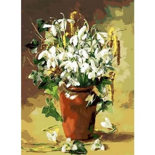 DIY Painting By Numbers Flowers Canvas Drawing Figure Oil Painting HandPainted Home Decor Gift