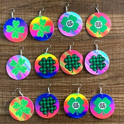 New Faux leather Earrings For Rainbow Leopard Earrings Hat Earrings St Patricks Day Earrings