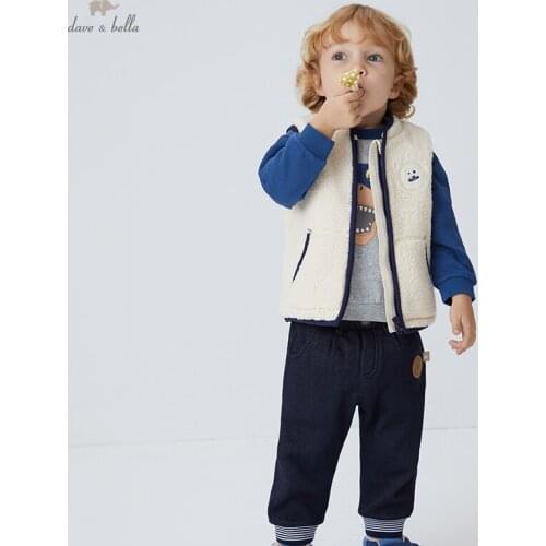 DBW19306 dave bella winter baby unisex fashion cartoon coat children girls boys sleeveless vest