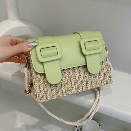 Summer Beach Straw Rattan Classical Crossbody Shoulder Bags 2021 Luxury Brand Fashion Travel Ladies Handbags and Purses