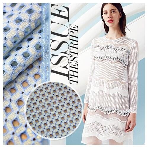 Q07 sales of mesh lace fabric geometry hollow three-dimensional flower and major suit high-end apparel fabrics