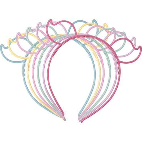 Novelty 12pcs/lot Plastic Cat Ear Hairbands For Children Kids Headbands Girls Hair Accessories Character Hairband GHB005