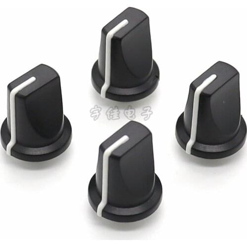 5 Piece 10 * 15.5mm black and white plastic pioneer mixer knob half handle D-type inner hole 6mm