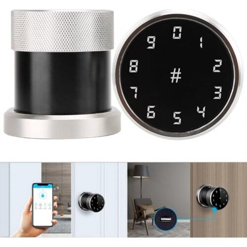 Card Reader Password Locks Home Security Door Lock Bluetooth Digital APP Smart smart door lock Silver High Quality