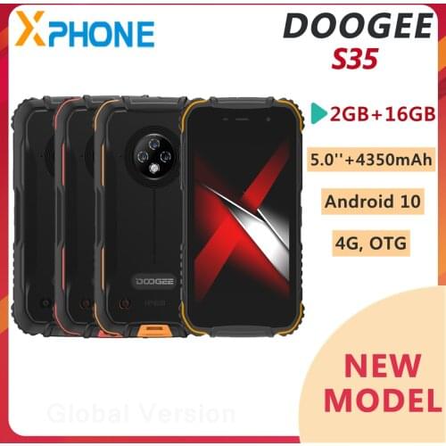 DOOGEE S35 Rugged Phone 2GB 16GB IP68/IP69K 13MP Triple Camera 5.0 inch Android 10 4350mAh Support 4G OTG Smartphone