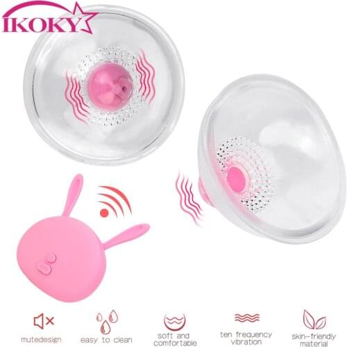 Nipple Vibrator 10 speeds Wireless Remote Control Breast Enlarge Massager Clit Stimulator Sex Toy for Women
