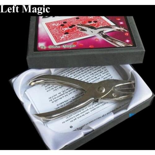 The Super Punch/Dream Punch Magic Tricks Magician Punching Hole in Card Close Up Gimmick Props Adjustable Magie Puncher Trick
