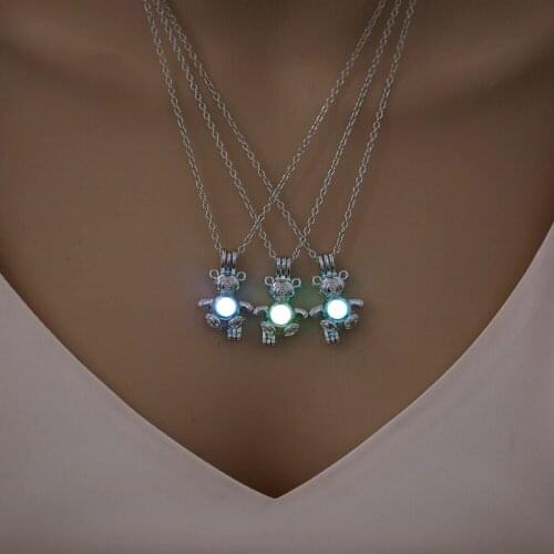 3 color Luminous monkey Necklace Glowing in the Dark Necklace Hollow Luminous Necklace Pendant Jewelry Women Halloween Gifts