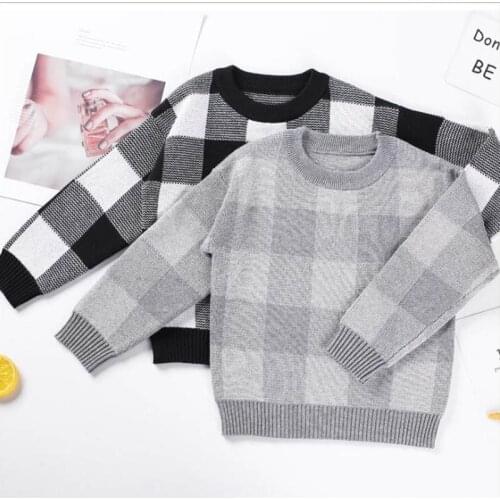 Childrens sweater Hot Sale Spring/Autumn Children Sweaters Cotton lattice Boys Sweaters For 1-6 years kids wear Girl Clothing