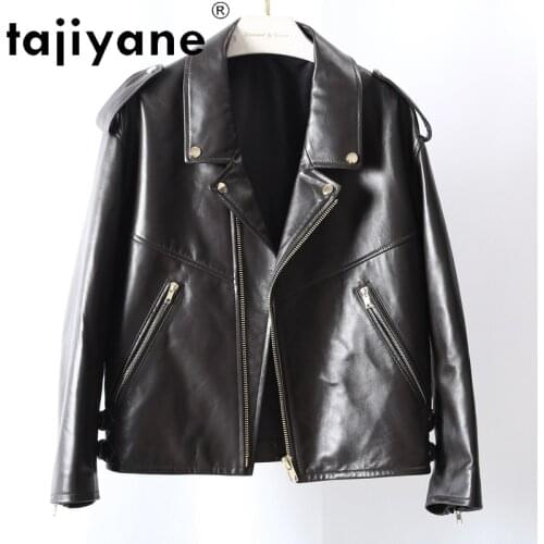 Tajiyane Biker Jacket for Women 100% Sheepskin Coat Female Korean Fashion Womens Jackets Spring 2021 Jaqueta Feminina Pph4787