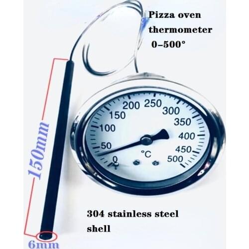 All-steel Shell Round Type High Temperature Oven Oven Pizza Oven 0 to 500 Degrees Thermometer Thermometer Thermometer