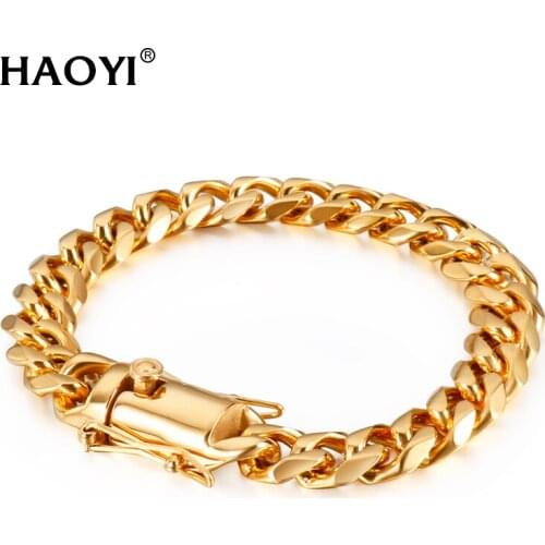 11/13/15mm Heavy Colorful Cuban Chain For Mens Hip Hop Jewelry Fashion Top Quality Steel Necklace 6/7/8/9inch Drop Shipping