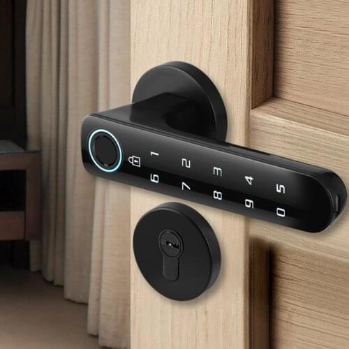 TTLOCK Smart Door Lock Handle Fingerprint Lock For Home Office Security with Key Unlock Wifi Gateway Bluetooth Control