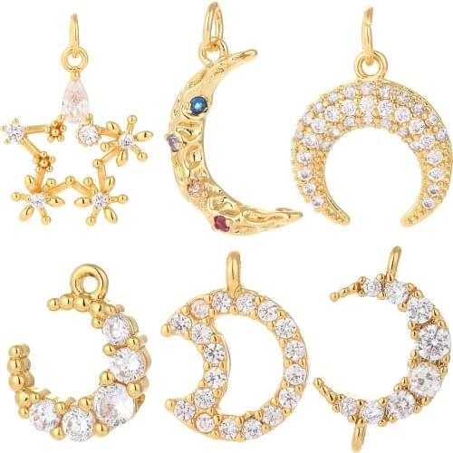 Moon Jewelry Charms for Jewelry Making Sun Star Cute Charm Pendant Charms for Earrings Necklace Bracelet Make Gold Copper